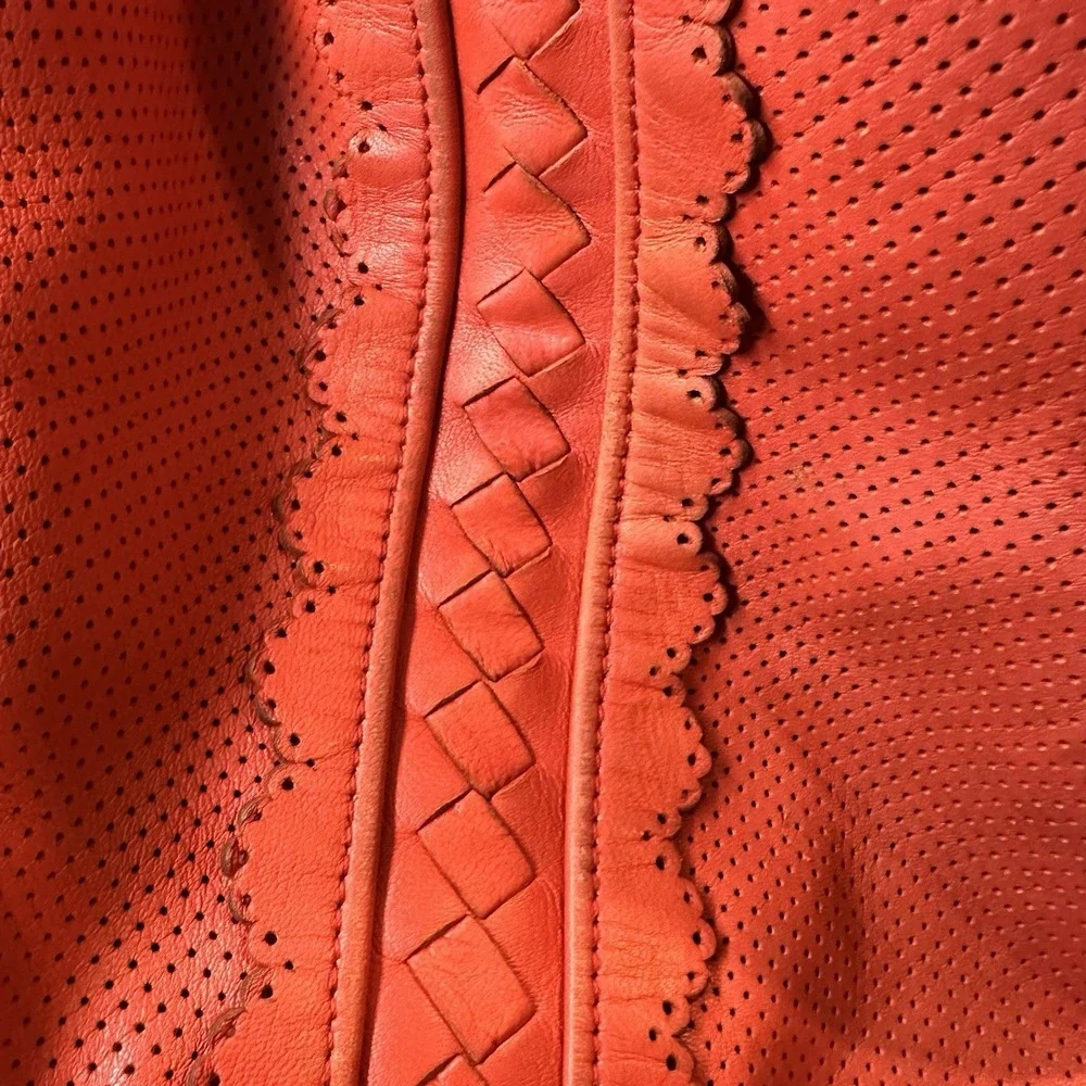 Bottega Veneta Hobo Bag Purse Large Red Nappa Leather Intrecciato Runway Boho